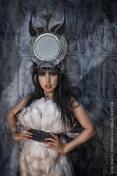 Gaussian Winter - Isis Throne Head Dress, Stack Cuff, Mirror-Mirror Ring and Moonstone Ring