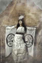Gaussian Winter - Isis Throne Head Dress, Wings Of Isis, Stack Cuff, Mirror-Mirror Ring and Moonstone Ring