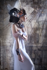 Gaussian Winter - Neith Solar Disk Collar, Neith Cuff, Wings Of Neith and Dregon Ring