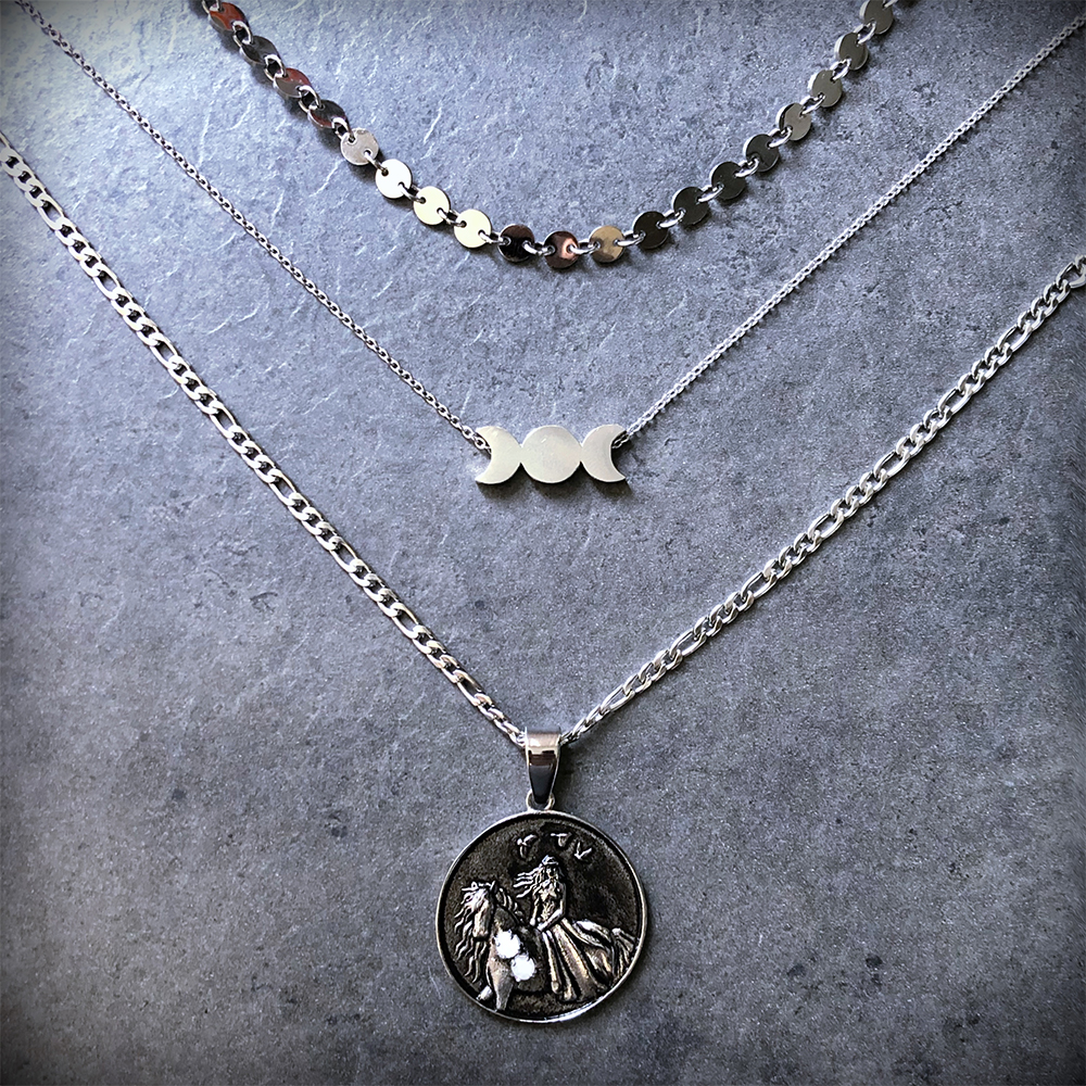 Rhiannon Goddess Coin Necklace – Evil Pawn Jewelry