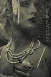 Rain Is Like A Baptism - Double Cameo Skull Ivory Pearl Necklace & Pearl Nicodemus Ring