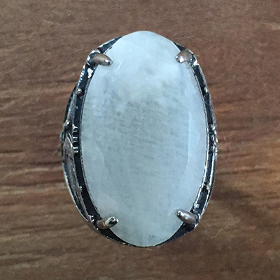 Argon Air Ring in Moonstone – Evil Pawn Jewelry